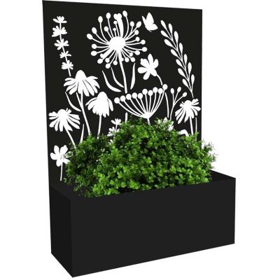 Jardinière en fer avec treillis (Motif floral)