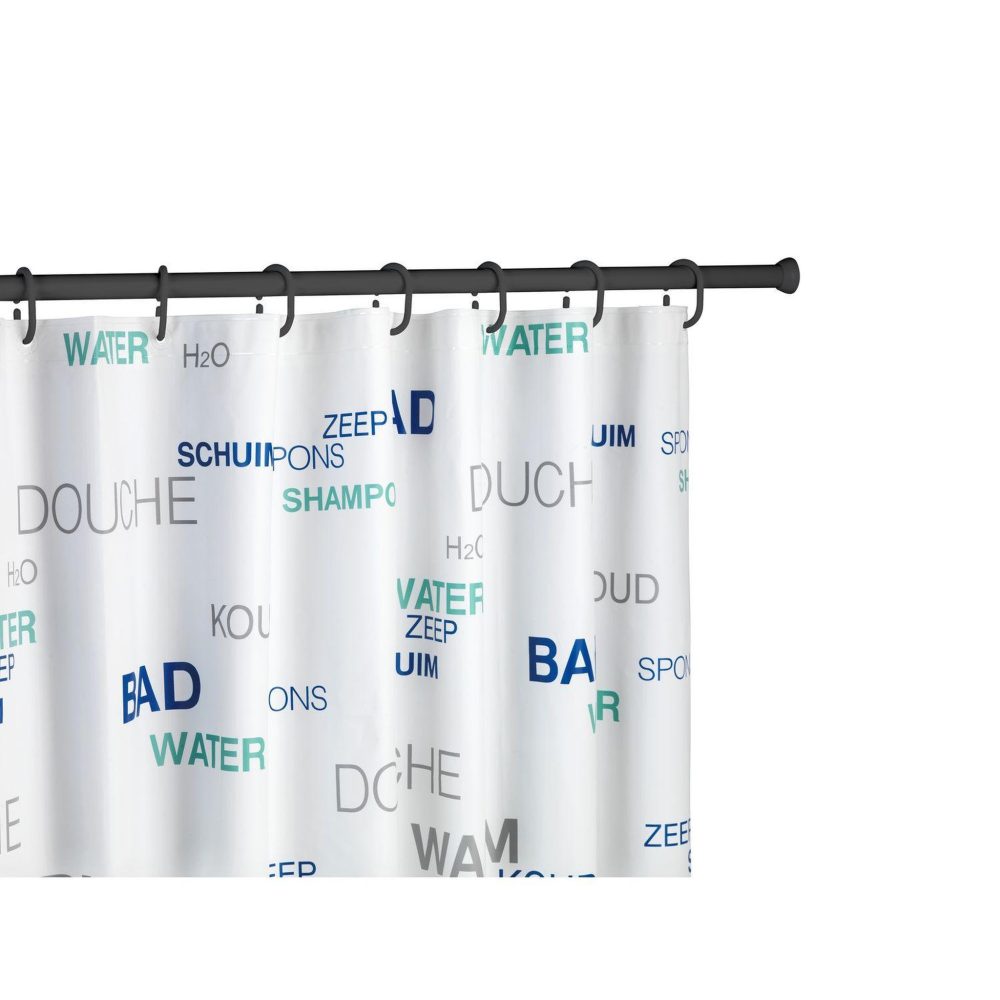 Wenko Barre de douche télescopique - 110/185 cm - noir