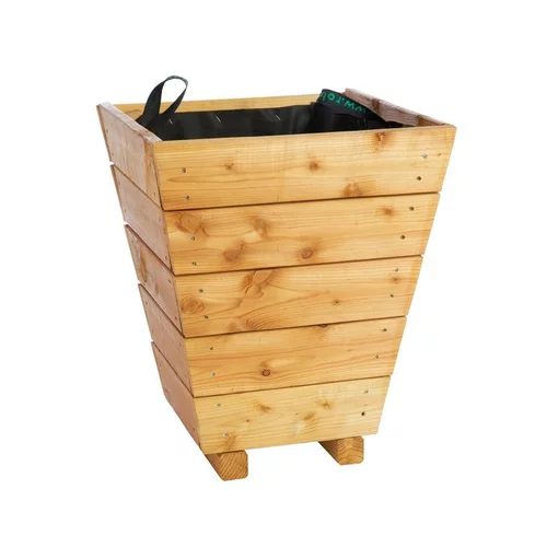 Extérieur fonctionnel：Bac pyramidal en mélèze certifié FSC® huilé Robin SARL - 55 x 30/45 cm