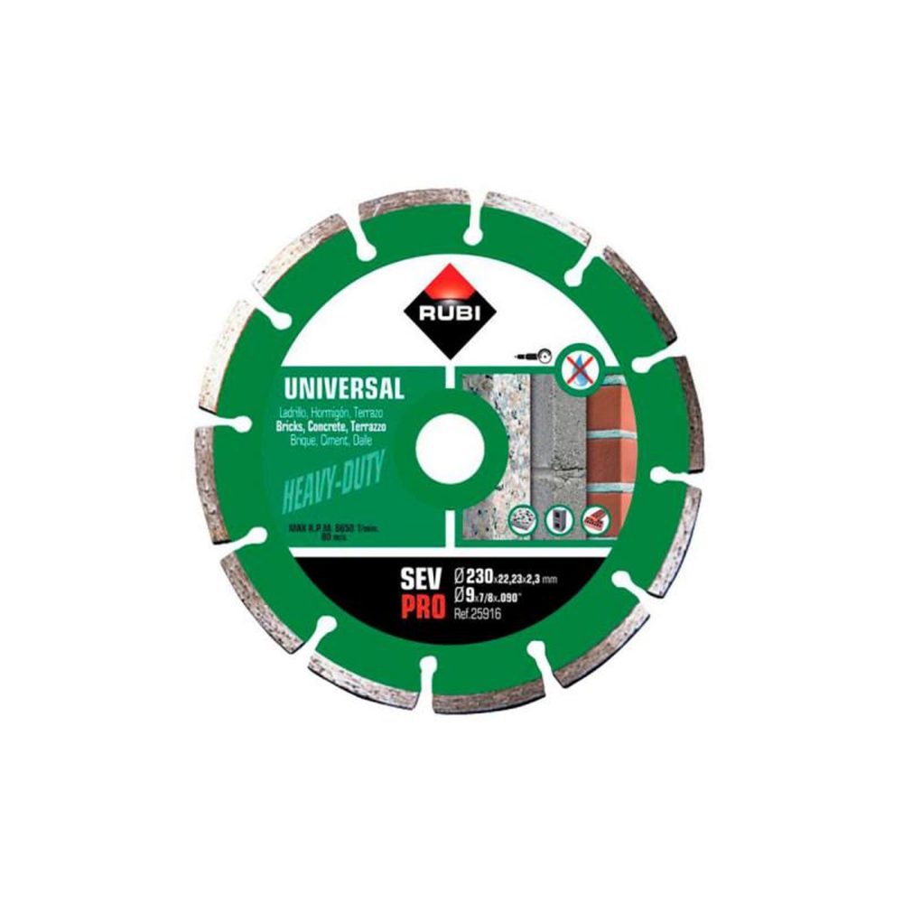RUBI Disque diamant pro RUBI - Diamètre 230 mm – Matériel de jardin
