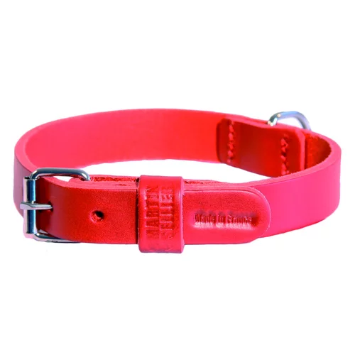 Extérieur loisirs:Collier droit en cuir rouge pour chien 3x55 cm