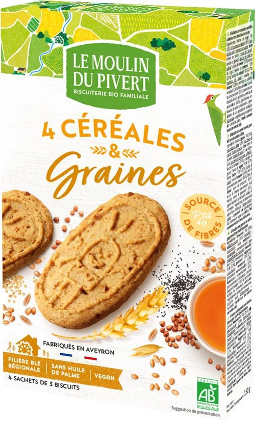 À adopter pour l’extérieur：Biscuit P'tit Déj Multicéréales et Graines bio - 190 gr