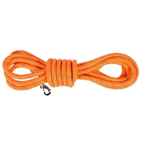 Côté végétal：Laisse pour chien en nylon rond coloris orange Bobby Walk - 5 m