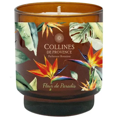 Inspiration jardin：Bougie parfumée senteur Fleur de Paradis Collines de Provence – 220 g
