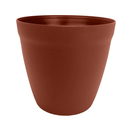 Pour aménager vos extérieurs:Pot rond lilo Poetic botanic® coloris marron en plastique recyclé 11,7 L - Ø 30 cm