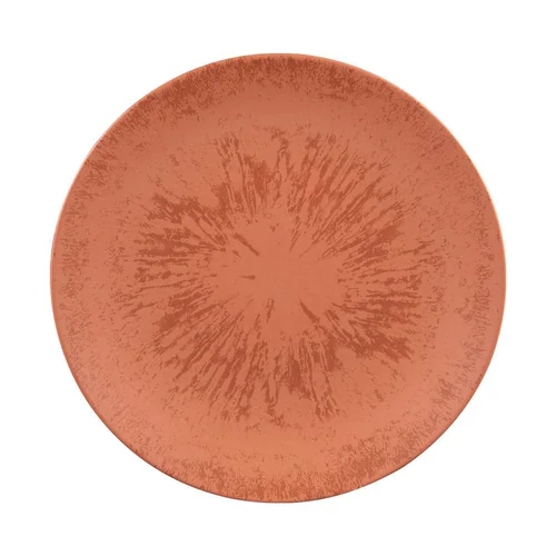 Une touche pratique au jardin：Assiette plate Onyx coloris orange en grès - Ø 27 cm