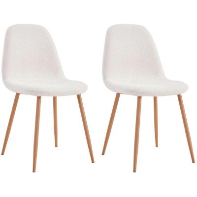Chaise assise en tissu bouclette Freya (Lot de 2)