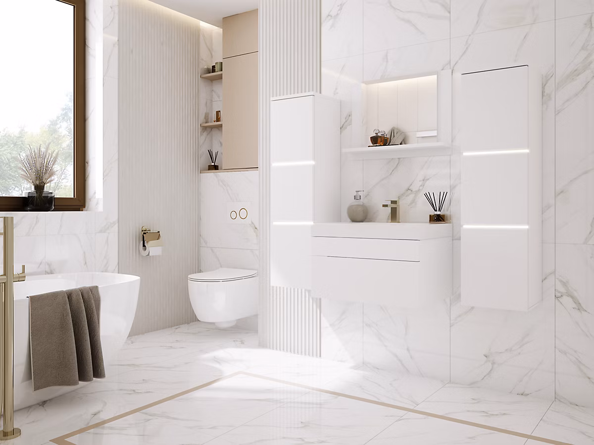 Ensemble Meuble Salle De Bain – Blanc Mat, Blanc Mat, 120 × 110 Cm