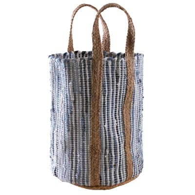 Corbeille en jute et jean