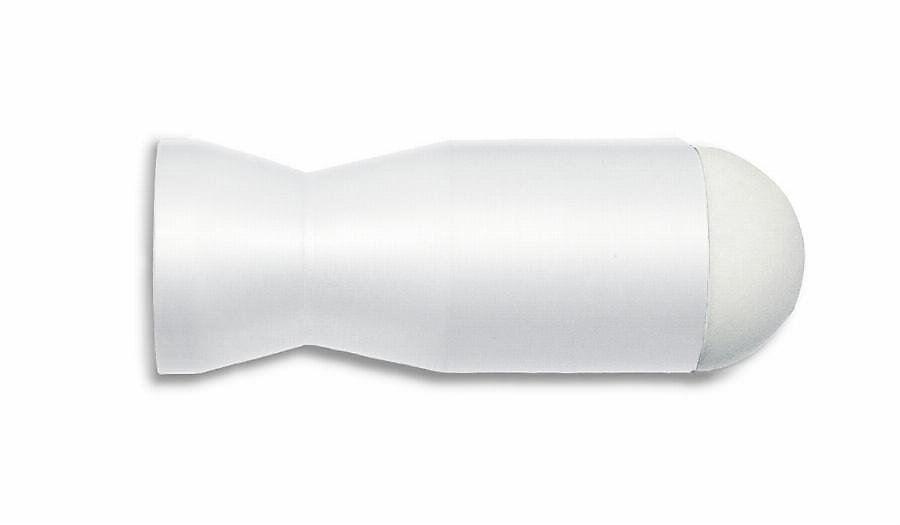 Butoir mural plastique diam. 28 × 70 mm – embout élastomère blanc, 1 pièce