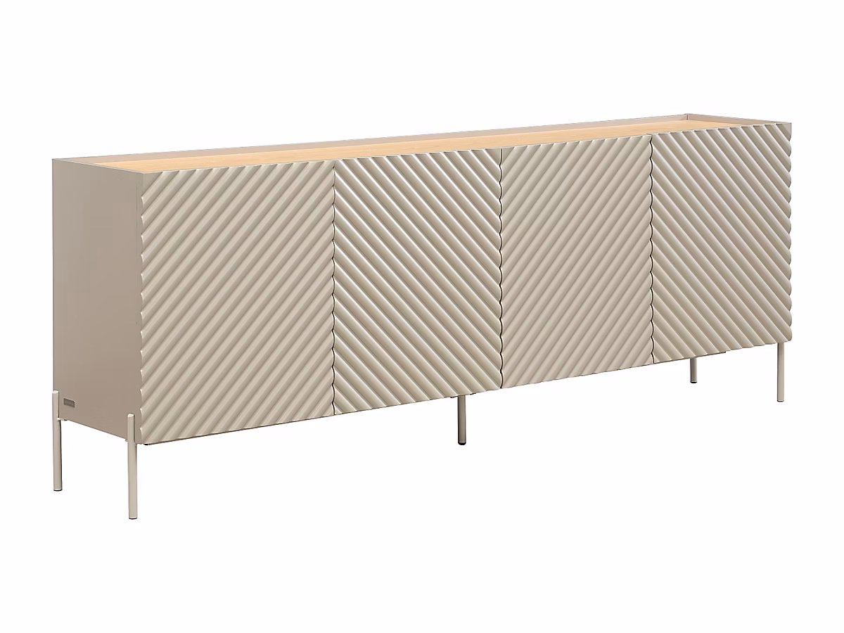 Buffet avec 4 portes en MDF | Beige et naturel clair – TASIBA