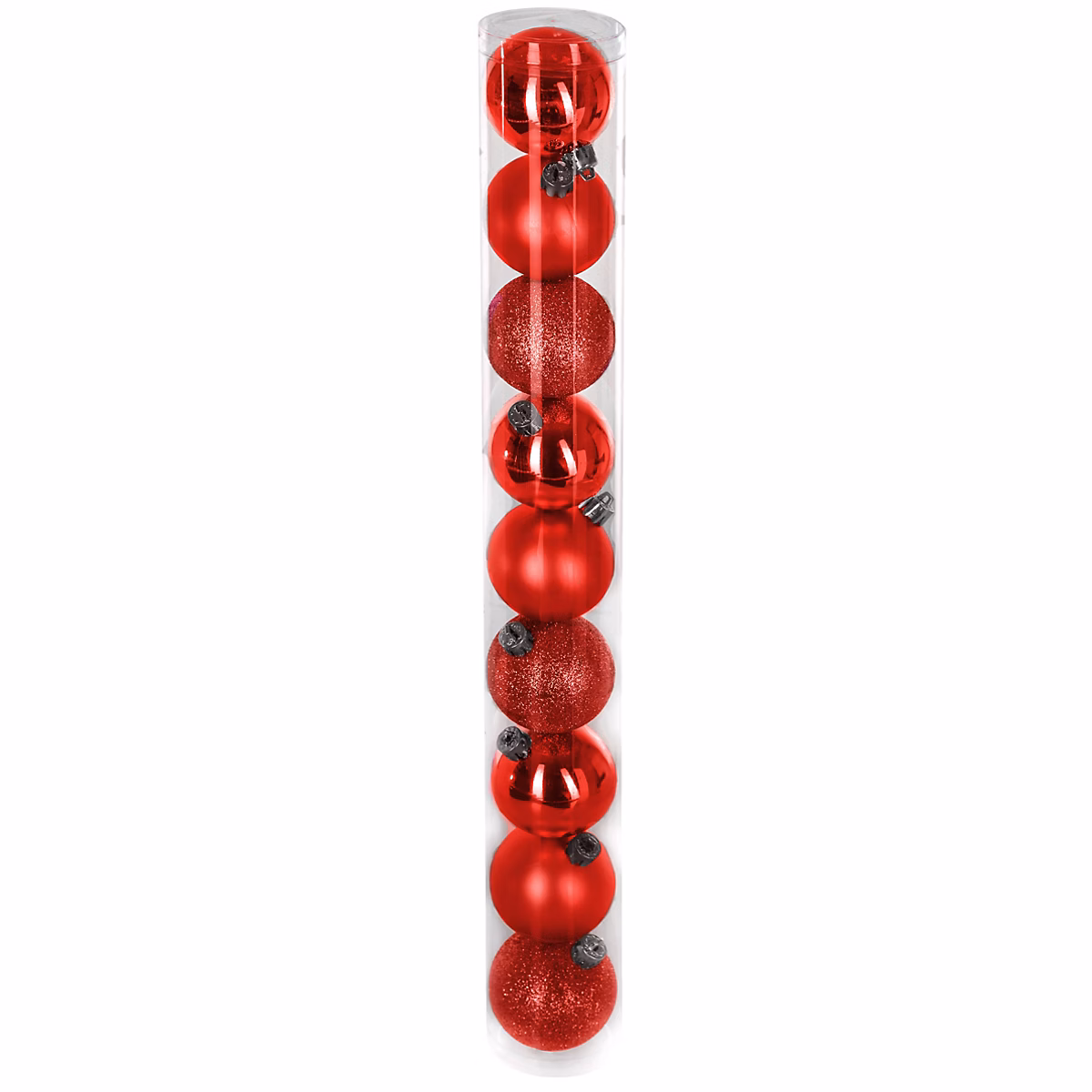 Boule de noël rouge lisses et effet relief ∅60mm Feeric Light & Christmas – Lot de 9