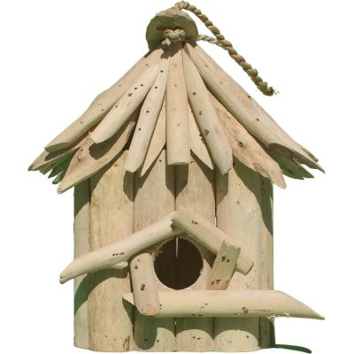 Nichoir carré en bois d'albésia à suspendre (20 x 17 x 24 cm)