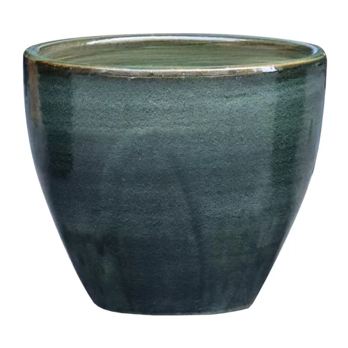 Pour mieux organiser vos extérieurs:Cuvier en grès émaillé vert Amande Decolines Littoral - Ø 35 x H 31 cm