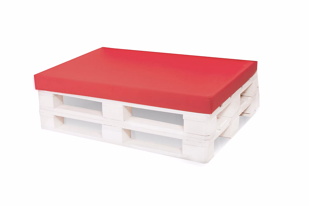 Coussin de palette 120 × 80 × 10cm assise – coussin de palette Rouge, coussin de mobilier de jardin, coussin de jardin