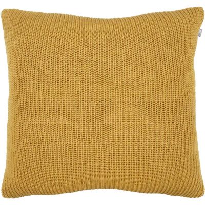 Coussin en coton velours côtelé Lines (Jaune moutarde)