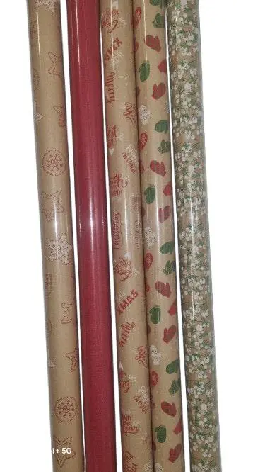 Pratique pour le jardin:Papier cadeau multicolore kraft décoré en rouleau - 70 cm x 2 m