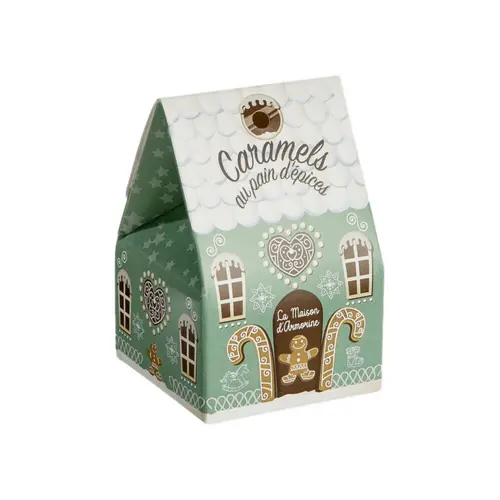 Jardin déco：Caramels au pain d'épices chalet du Père Noël bio Maison Armorine - 40 g