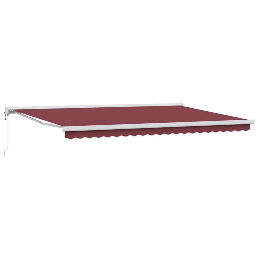 vidaXL Auvent rétractable Bordeaux 500 × 300 cm Tissu et Métal – Aménagement du jardin
