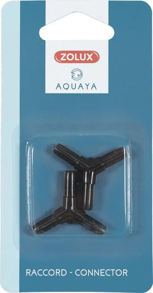 Malin au jardin：Raccords 3 sorties pour aquarium coloris noir Zolux Aquaya - x 2
