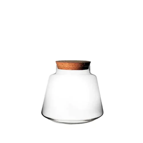 Extérieur durable：Vase Izumi en verre transparent Naturalys taille M - Ø 13 x 13 cm