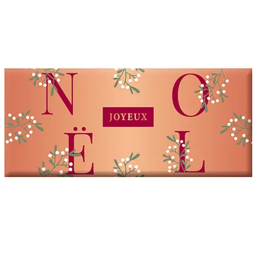 Utile pour l’extérieur：Mini tablette de chocolat au lait « Joyeux Noël » Art Grafik