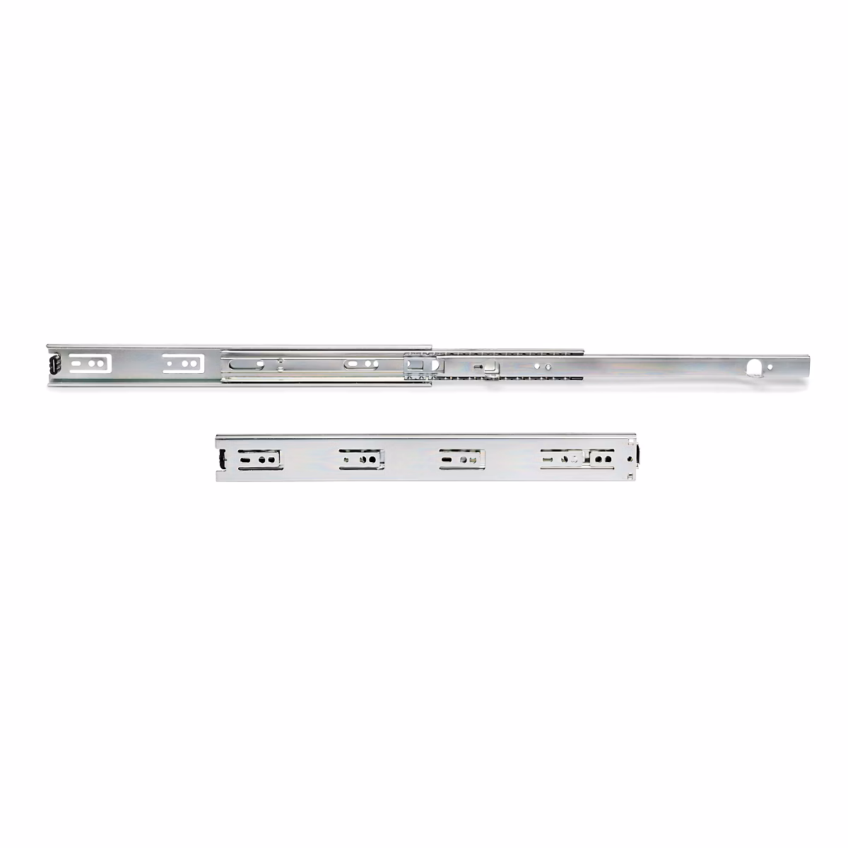 Emuca Jeu de coulisses à billes à sorties totale avec supports – hauteur 45mm | longueur 600mm | Acier | Zingué