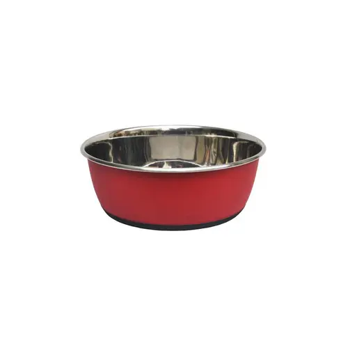 Une sélection pensée pour l’extérieur:Gamelle pour chien et chat coloris rouge mat en inox Tyrol – 950 ml