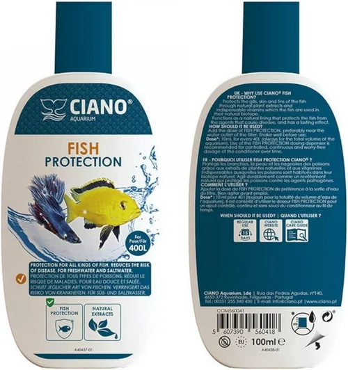 Une sélection pensée pour l’extérieur:Traitement de l'eau aquarium, protection poisson, CIANO, Fish Protection - 100ml
