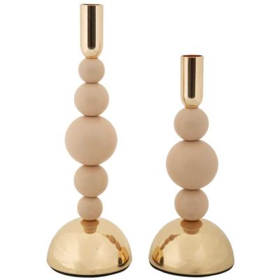 Bougeoir en métal Holder (Lot de 2) (Rose et doré)