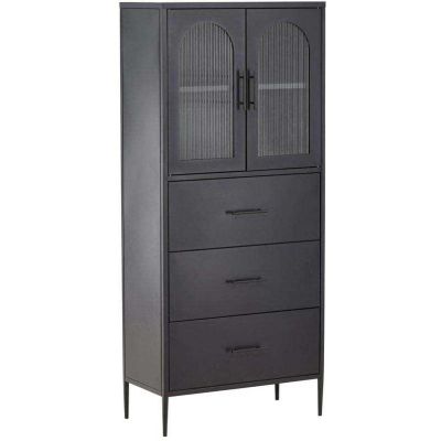 Buffet en acier 70 x 35 x 160 cm La Paz (Noir)