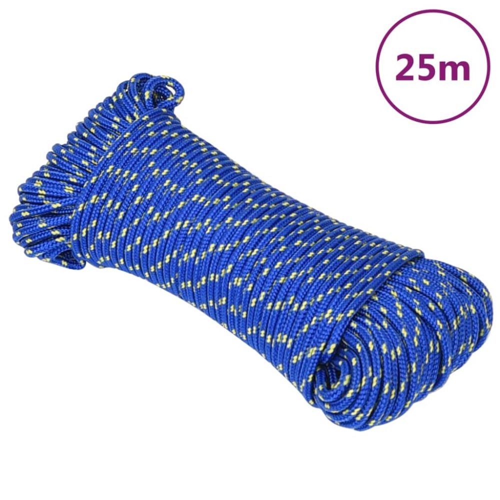 vidaXL Corde de bateau Bleu 3 mm 25 m Polypropylène – Équipement de loisirs