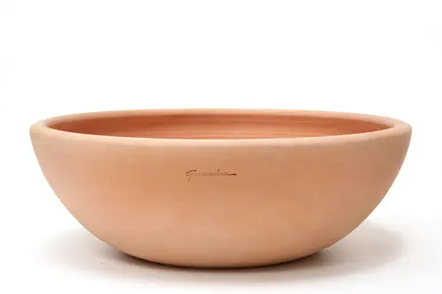 Simple pour le jardin：Coupe basse coloris rose en terre cuite - Ø 70 x 24 cm