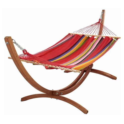 Bien pratique au jardin：Set support et hamac EsKapade coloris multicolore en bois et polypropylène certifié FSC® Jobek Hamacs - 323 x 125 x 128 cm