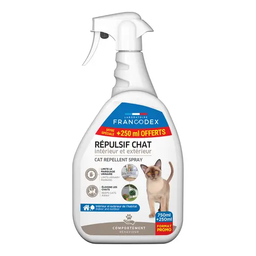 Jardin actuel:RŽpulsif d'intŽrieur et d'extŽrieur pour chat agrumes et lavande Francodex - 1 L