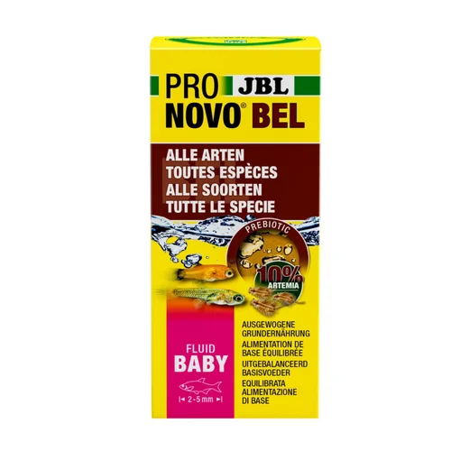 Loisirs jardin：Nourriture d'élevage liquide pour très petits alevins JBL Pronovo Bel Fluid - 50 ml