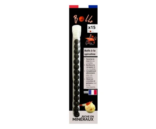 Pour la maison et l’extérieur：Complément alimentaire pour invertébrés et poissons balls minéraux spiruline Gioiashrimp - X 15