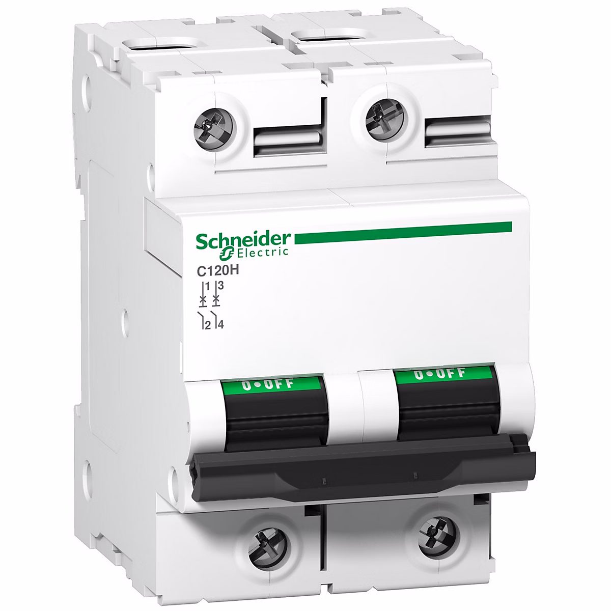 A9n18459 Schneider C120h Disjoncteur Bipolaire Schneider 125 A – 2p, Courbe C, 15ka, à Vis