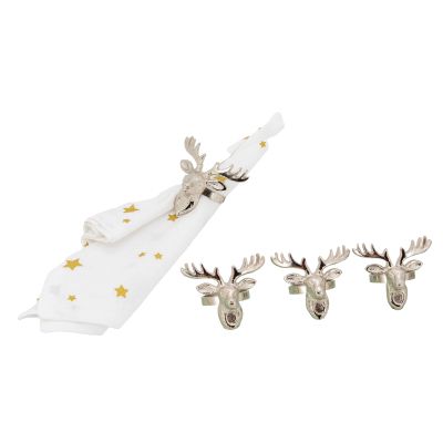 Ronds de serviettes en aluminium Cerf