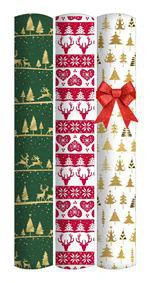 Essentiel extérieur：Papier cadeau à motifs de Noël Modena – Le rouleau