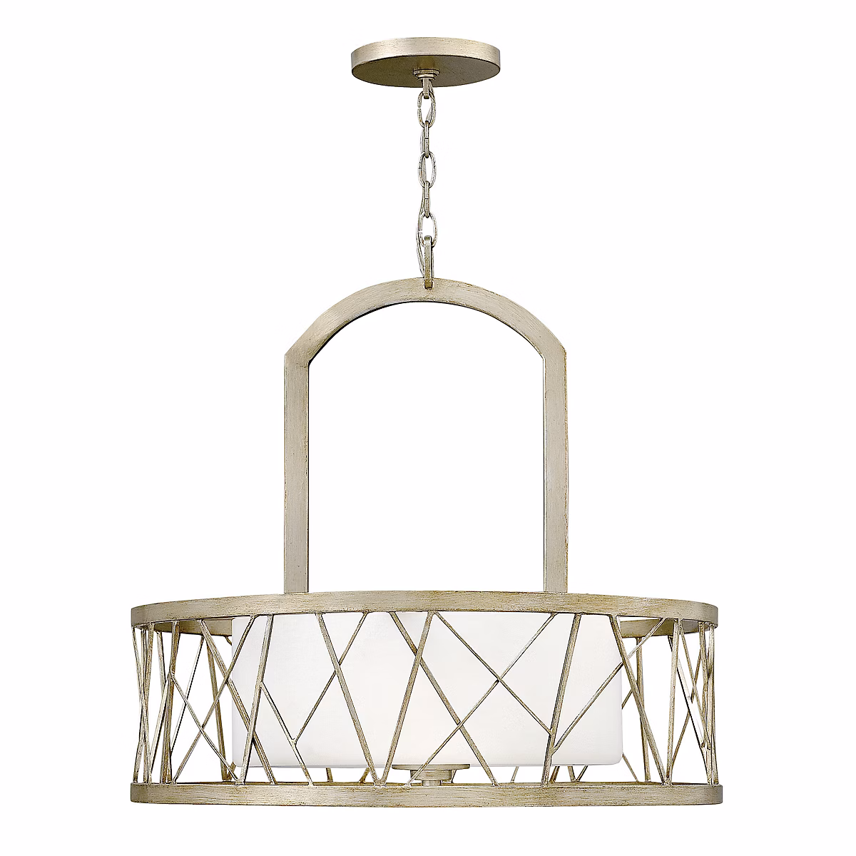 Elstead Nest – Lustre suspendu à 3 ampoules au fini feuille d'argent, E27