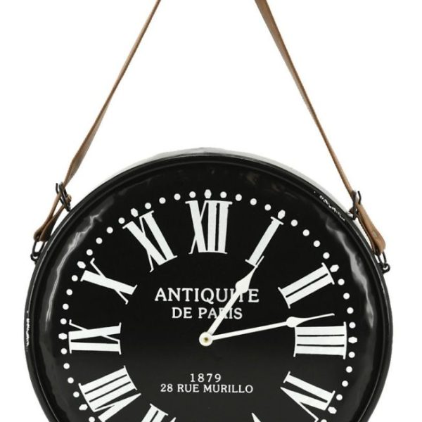 Horloge en métal noir laqué Antiquités de Paris