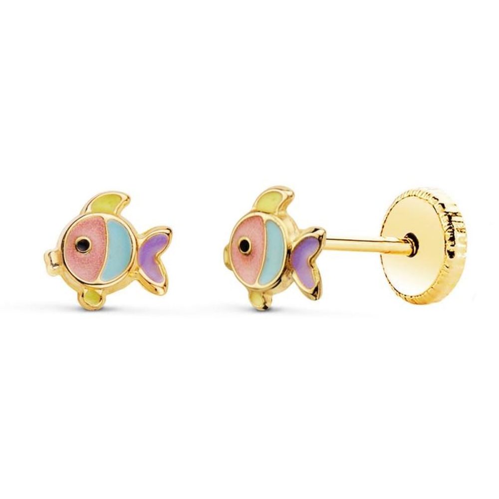 L'ATELIER D'AZUR Boucles d'Oreilles Or 18 Carats 750/000 Jaune - Poissons