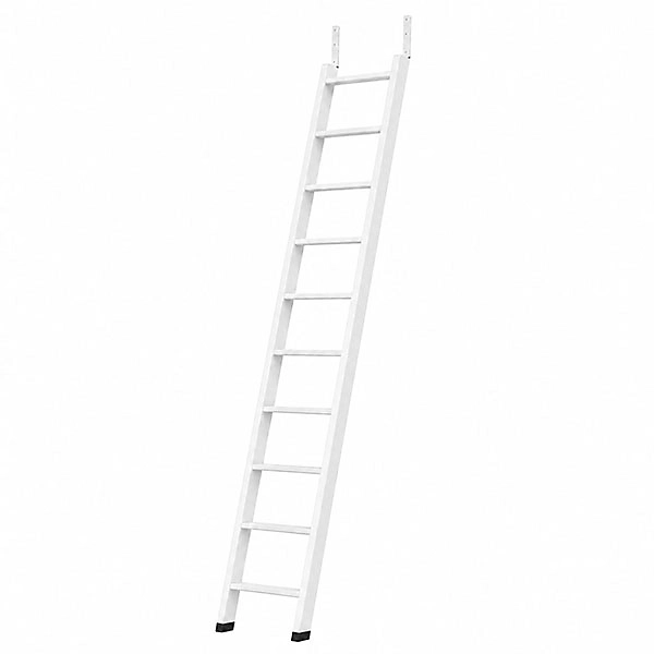 Echelle de meunier rabattable Blanc RAL 9010 8 marches | Hauteur d'accès 1 – 90m – EC – MEZZ – RAB – B – 8