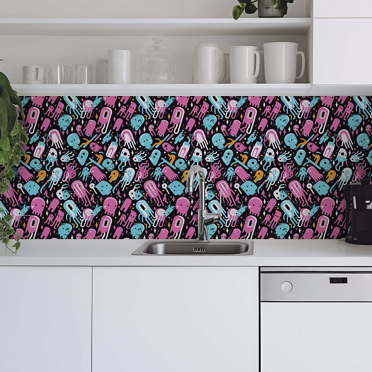 Crédence adhésive déco fun multicolore 30 × 70cm