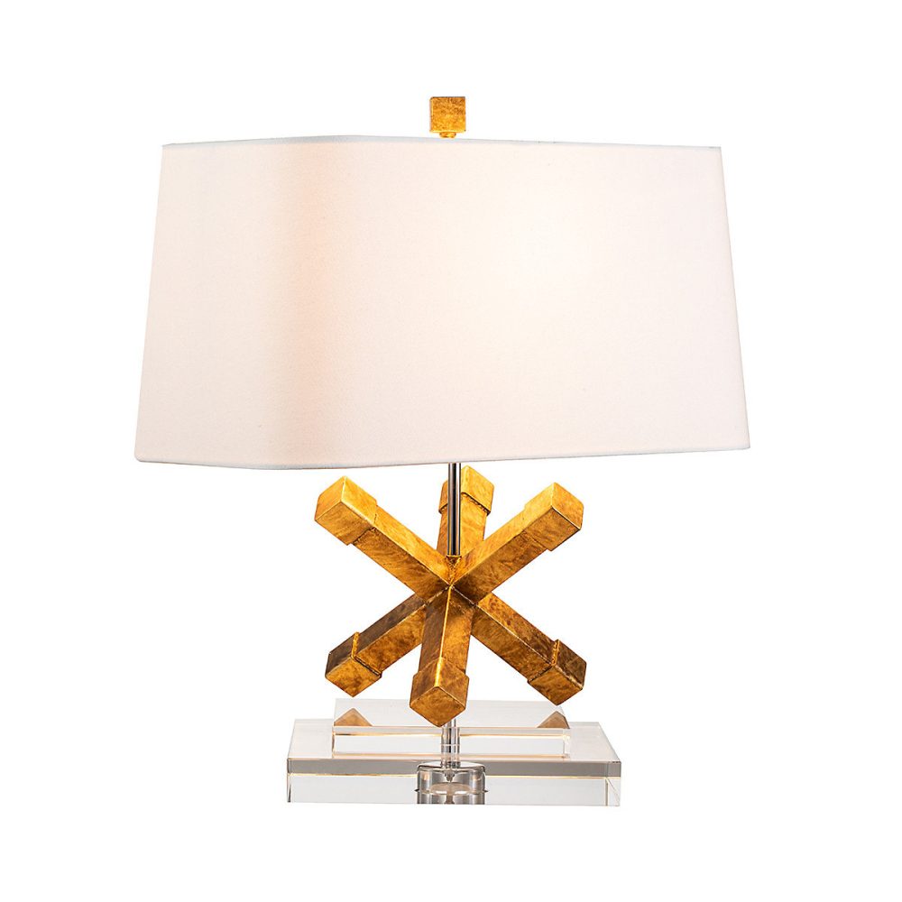 Elstead Jackson – Lampe de table carrée à 1 lumière | or | E27