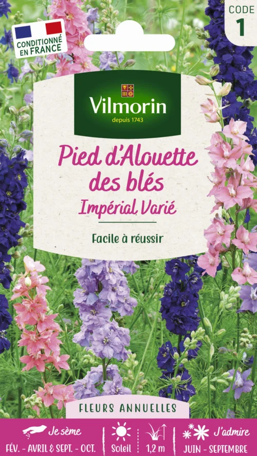 Déco au jardin：Graines de Pied d’Alouette des blés Impérial varié variée - graines à semer