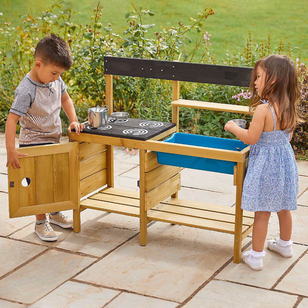Jouet – Cuisine d'extérieur pour enfant JUNIOR CHEF en bois marron