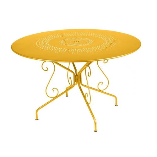 Le choix pour le jardin:Table coloris jaune en acier Fermob Montmartre - Ø 117 cm