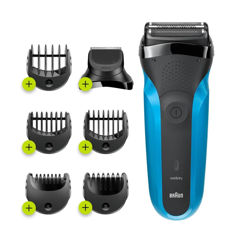 BRAUN Braun Series 3 310BT Rasoir à grille Tondeuse Noir, Bleu – Noir Bleu